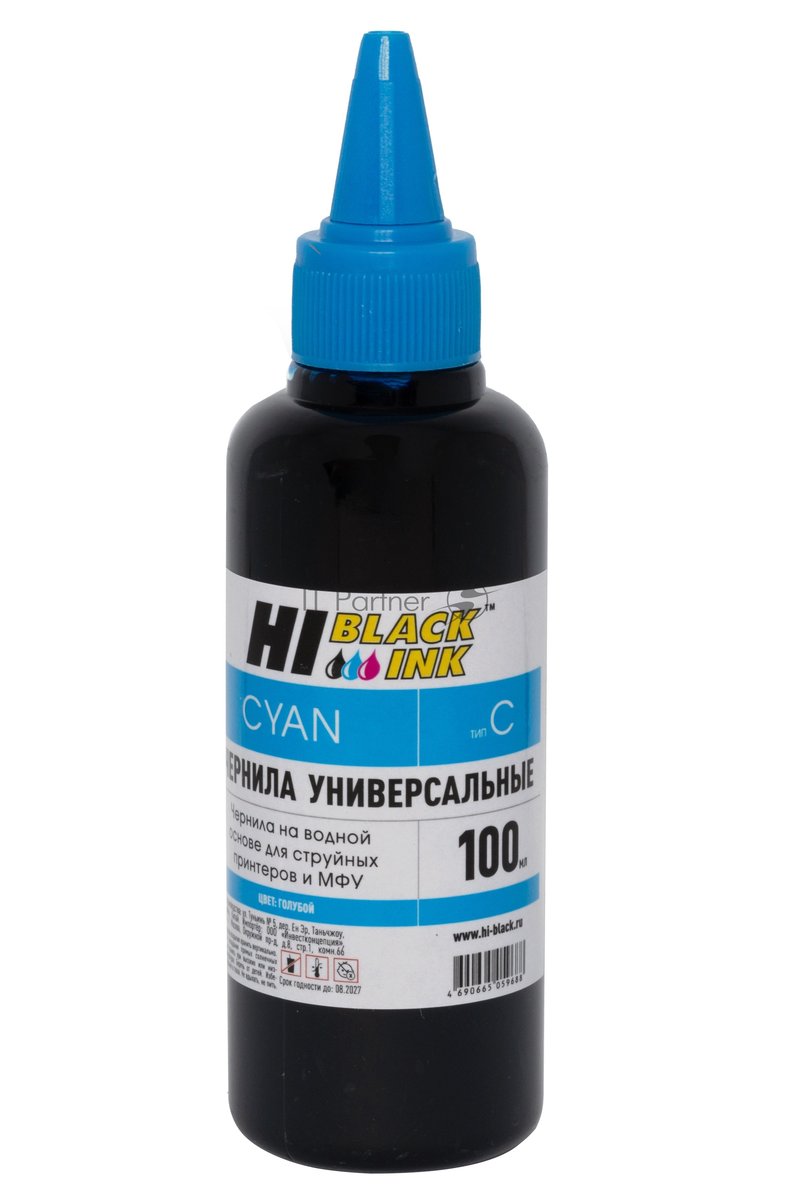 Чернила Hi-Black Универсальные для Canon (Тип C (-V1) ), Cyan, 0,1 л.