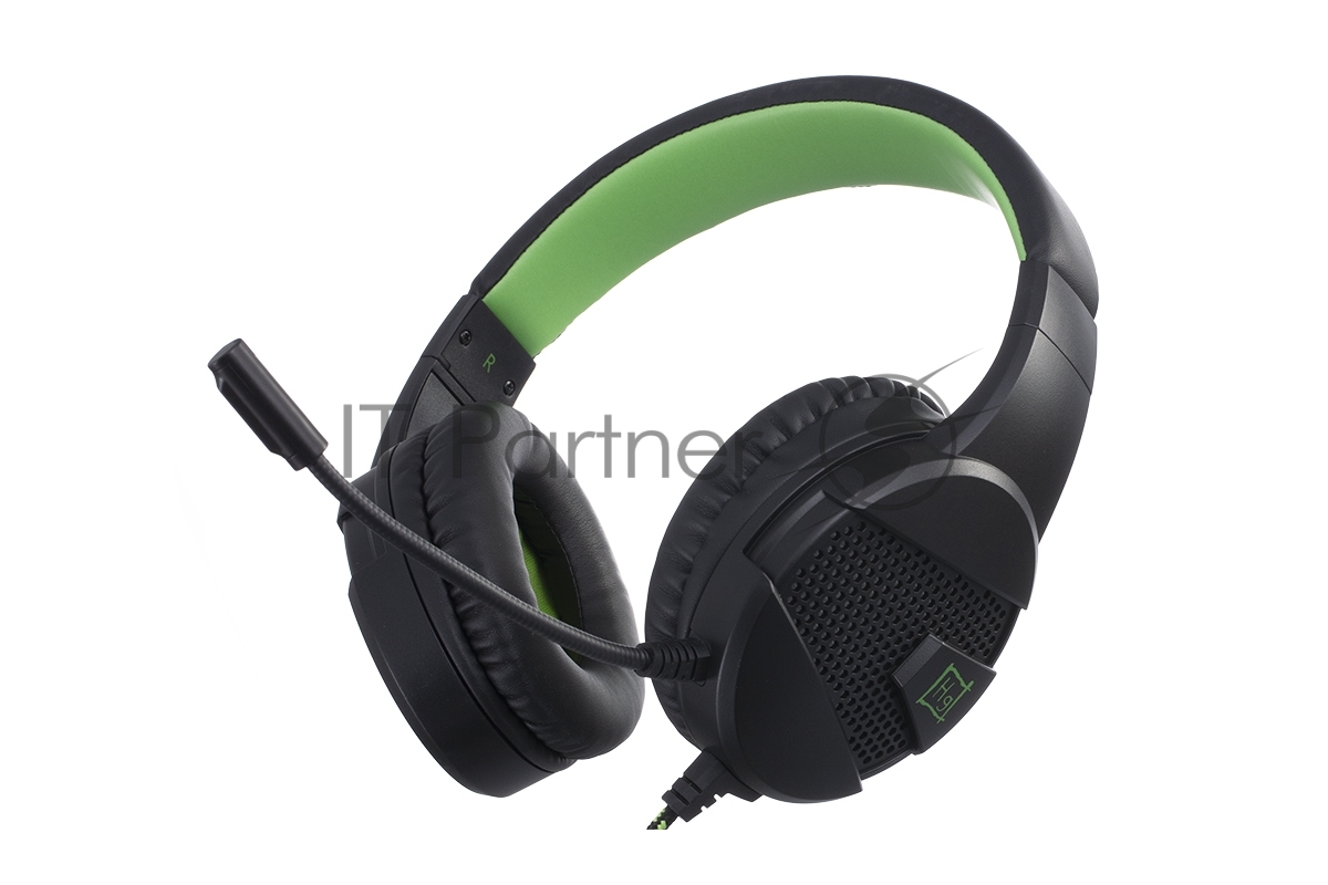 Гарнитура Harper GHS-X15 чёрный/зелёный, проводная