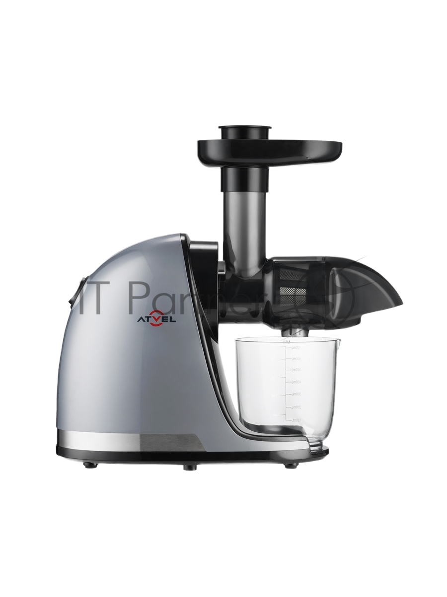 Соковыжималка Atvel PowerTwist J3 серый, шнековая горизонтальная, 150 Вт, 700 мл, электронное, реверс