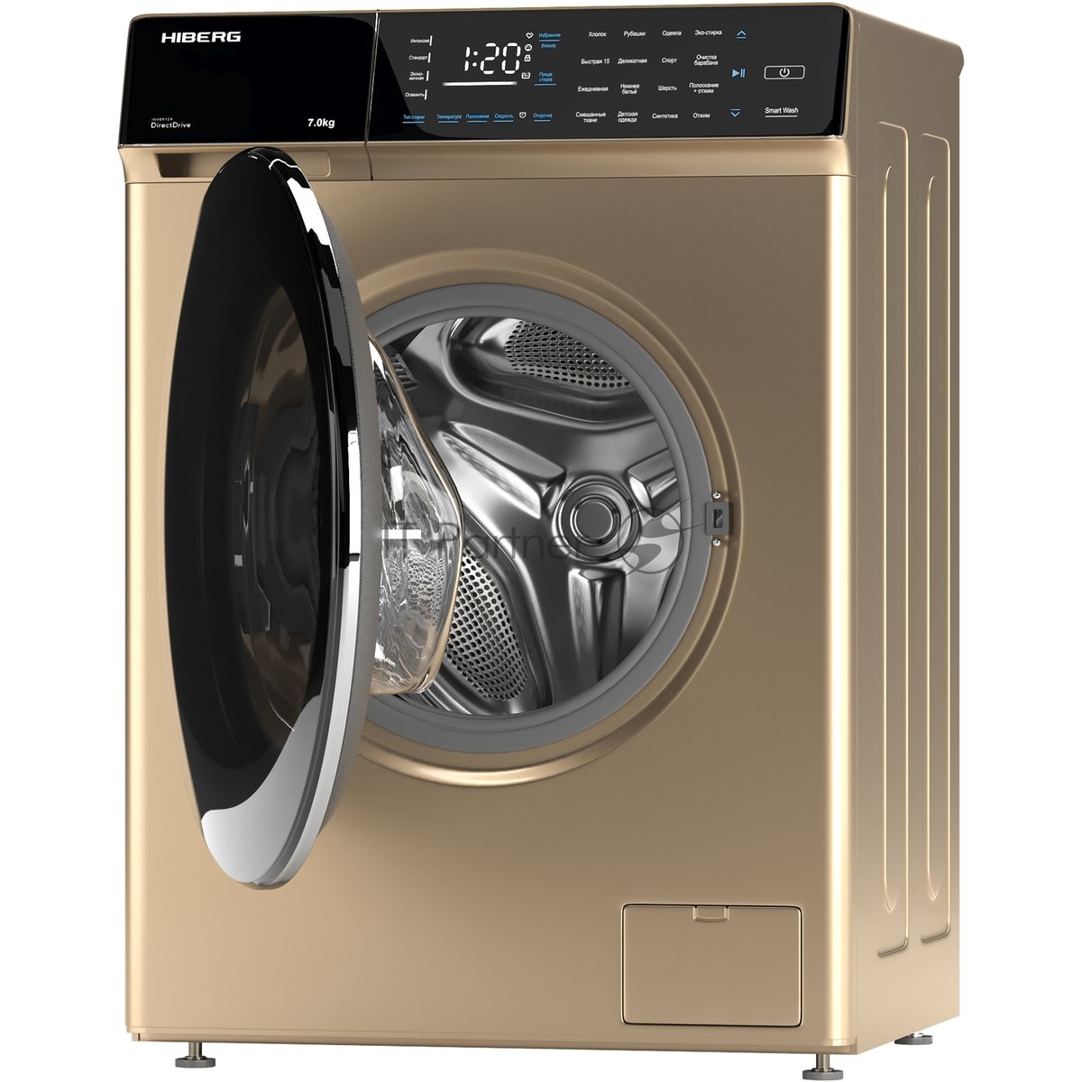 Стиральная машина HIBERG i-DDQ9 - 712 G золотистый, загр. фронтальная макс.: 7 кг 1200 об/мин класс: А+++
