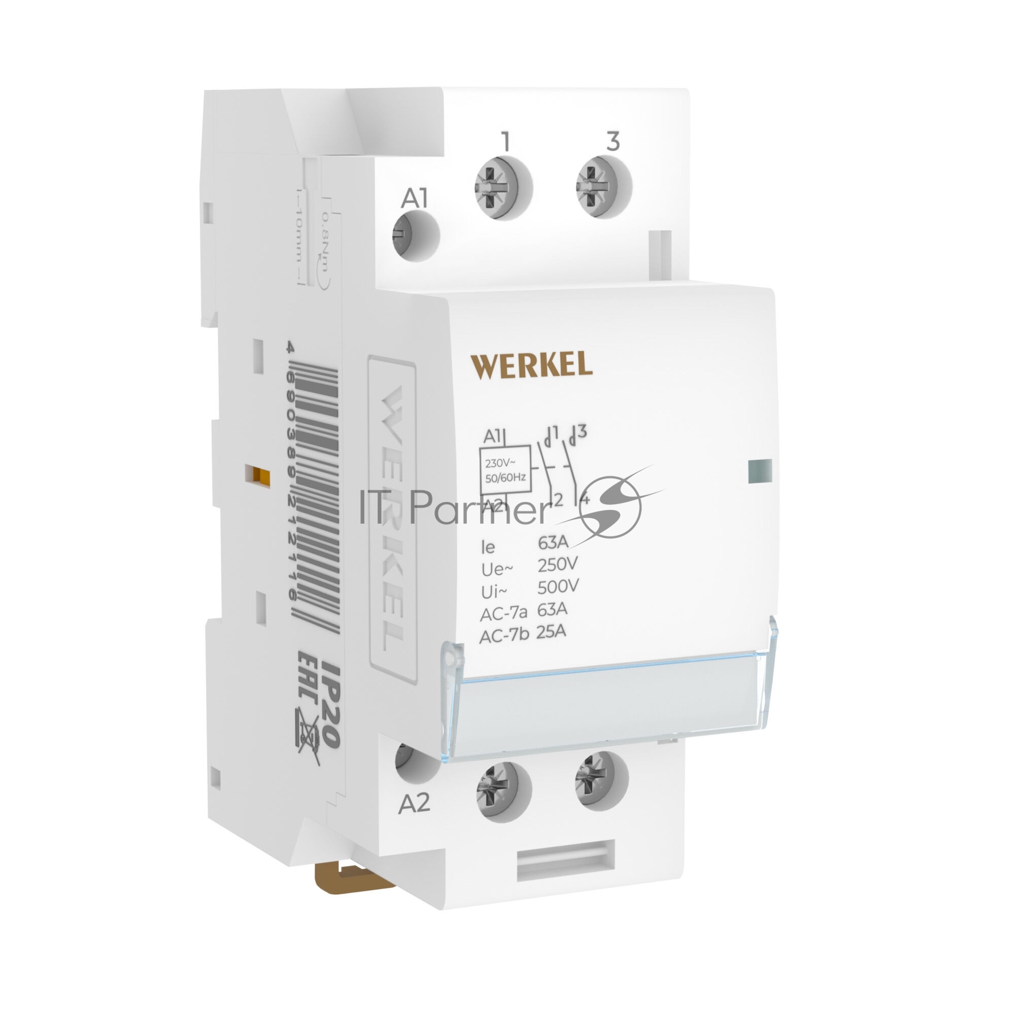 Контактор модульный Werkel 63 A 2NO (2 мод.) W942M63O