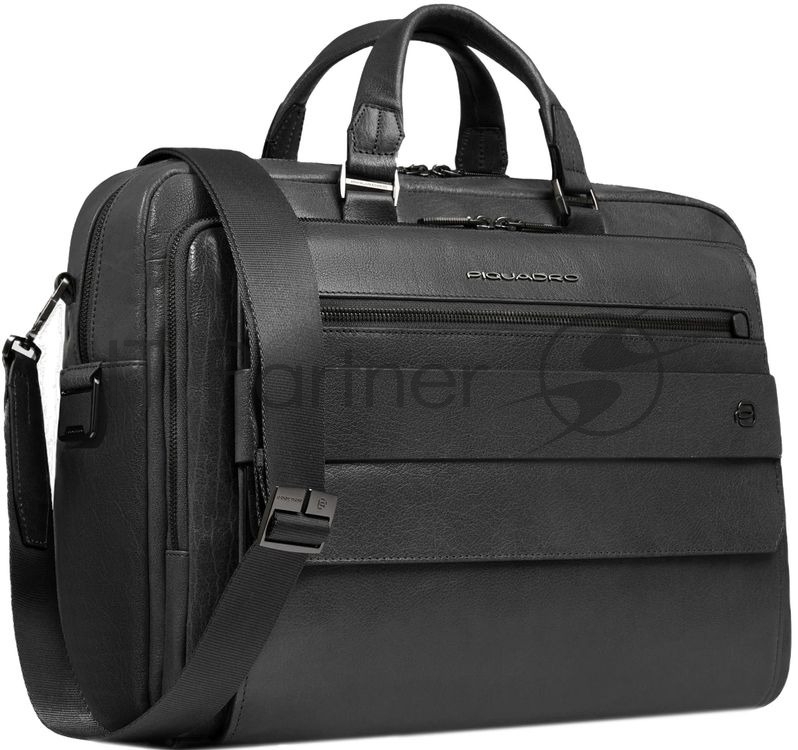 Деловая сумка мужская Piquadro Solm CA7025S141/N с отделением для ноутбука 14" черная натур.кожа