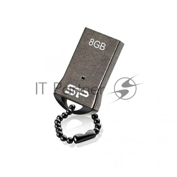 Флешка USB R/W Silicon Power 8Gb Touch T01 SP008Gb,UF2T01V1K USB 2.0 черный/серебристый