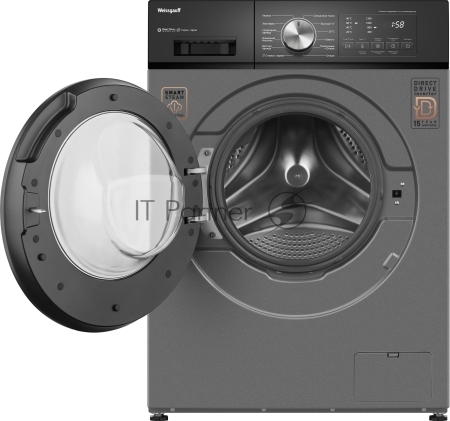 Стиральная машина Weissgauff WM 45127 Direct Drive Inverter Steam Deep Grey серый, загрузка фронтальная 7 кг, 1200 об/мин, класс A+++