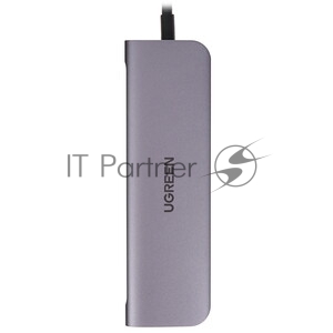 USB-концентратор UGREEN CM136-80132, USB Type-C, USB 3.0/HDMI/USB Type-C PD/AUX (3.5мм), USB