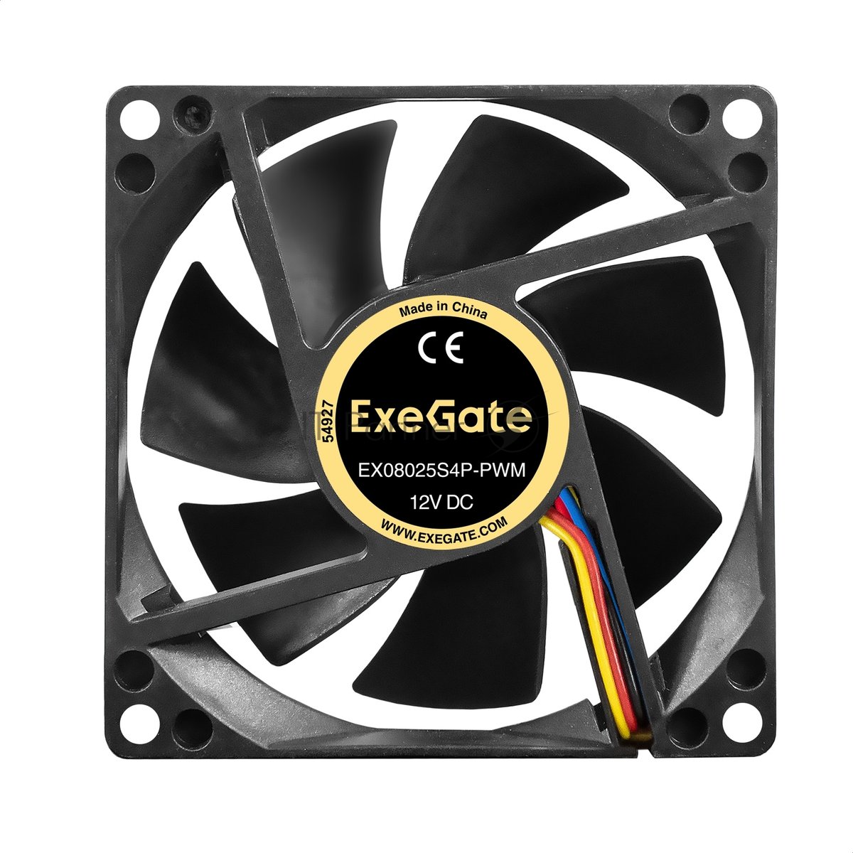 Exegate EX297045RUS Вентилятор 12В DC ExeGate EX08025S4P-PWM (80x80x25 мм, Sleeve bearing (подшипник скольжения), 4pin, PWM, 0-2300 RPM, 0-23dBA)