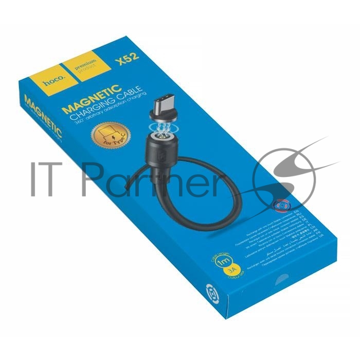 Кабель USB HOCO X52 Sereno магнитный для Type-C, 3.0А, длина 1.0м, черный