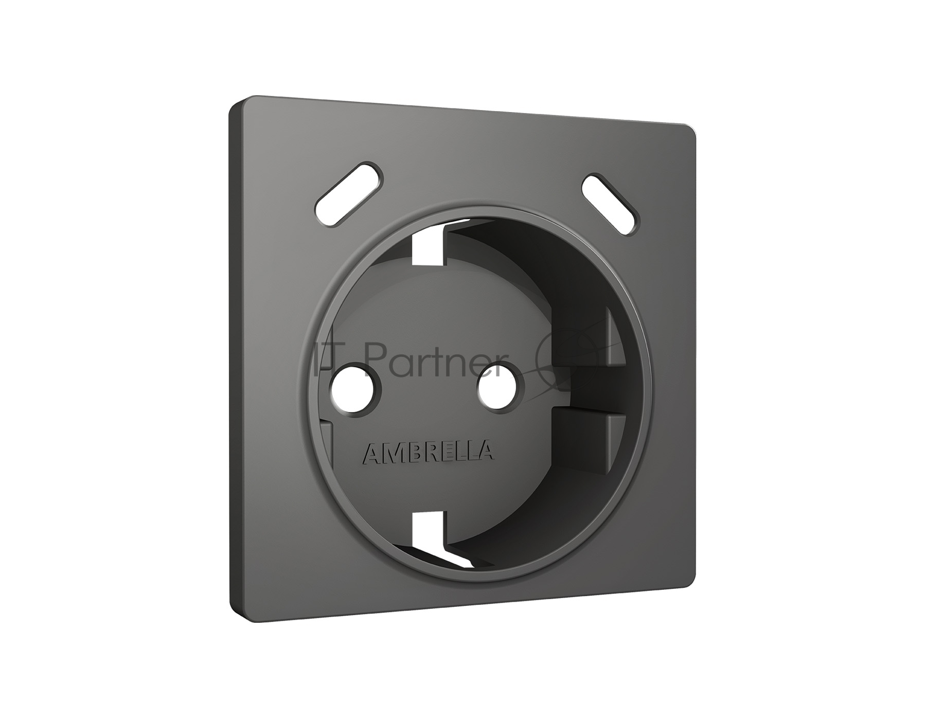 Ambrella AP6605 Лицевая панель ALFA (Антрацит серый) для электрической розетки с/з со шторками  2USB  C+C  QUANT AP6605