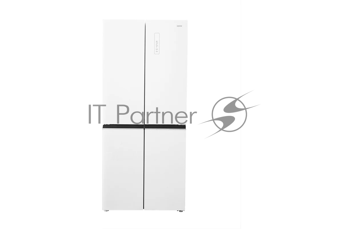 Холодильник Centek CT-1744 NF White Glass белый трехкамерный 267/148л морозилка снизу, No Frost, Side by Side