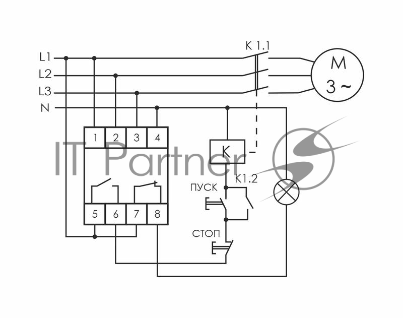 Реле контроля фаз CZF-BR (3х400/230+N 8А 1перекл. IP20 монтаж на DIN-рейке) F&F EA04.001.003