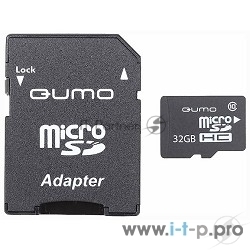 Micro SecureDigital 32Gb QUMO QM32GMICSDHC10U1 {MicroSDHC Class 10 UHS-I, SD adapter}