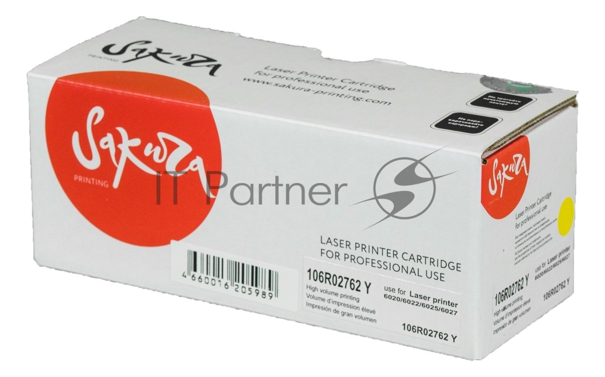 Картридж лазерный Sakura 106R02762 для Xerox WorkCentre 6027, WorkCentre 6025, Phaser 6022, Phaser 6020, желттый, 1000 к.