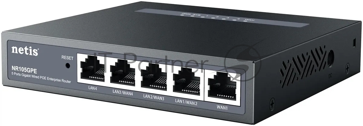 Маршрутизатор Netis NR105GPE, 4×1 Гбит/с WAN/LAN (4 PoE+) + 1×1 Гбит/с WAN, Multi-WAN, управляемый