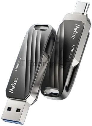 Netac USB Drive 256GB US11 USB3.0+TypeC Dual Flash Drive 256GB <NT03US11C-256G-32BK>