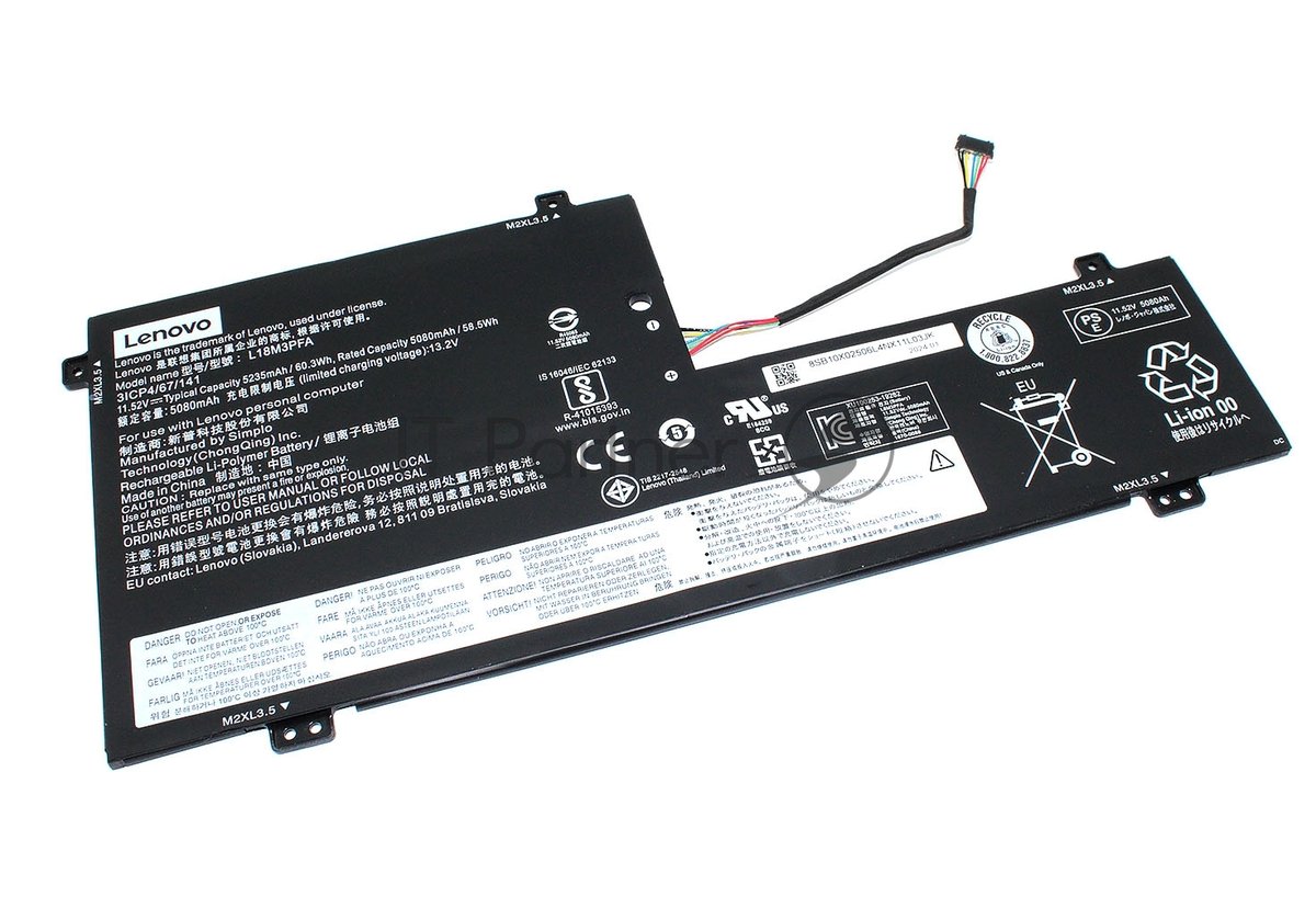 Аккумуляторная батарея для ноутбука Lenovo Yoga C740-15IML 11.52V 60.3Wh