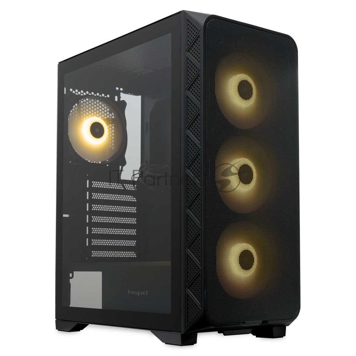 Компьютерный корпус HSPD M521, Mesh Mid Tower, черный, slide TG, 0.45 SPCC, 4x120мм ARGb ATX, mATX, mITX 160/330/184мм 2x2.5", -, 7xPCI 2xUSB-A 3.0, 1xUSB-A 1.0 390x200x449мм