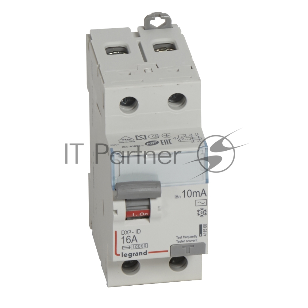 Legrand 411500 Выключатель дифференциального тока (УЗО) 2п 16А 10мА  DX3 АC (411500)