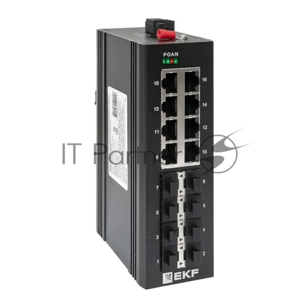 Промышленный неуправляемый коммутатор U-8GX/SFP-8GT, 8 портов 1000Base-X SFP, 8 портов 10/100/1000Base-T(X) RJ45, монтаж на динрейку TSX EKF