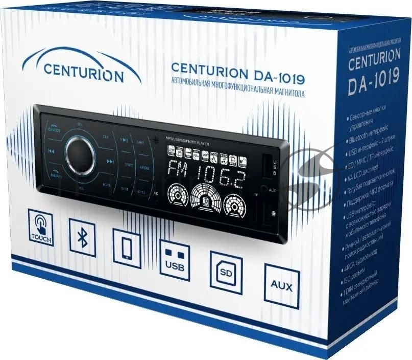 Автомагнитола Centurion DA-1019, 1 DIN, Bluetooth, USB Type-A, AUX