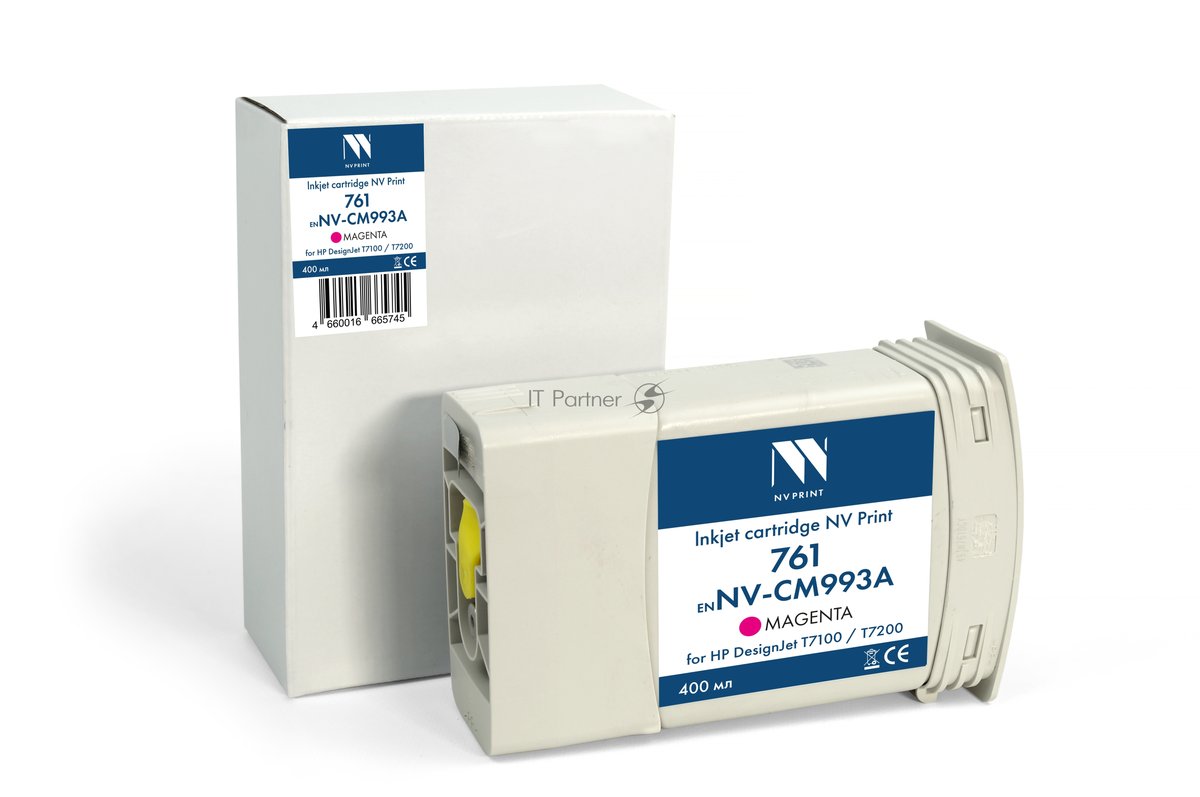 Картридж струйный NVPrint 761 (NV-CM993A) пурпурный для HP DesignJet T7100 / T7200 (400 мл) совместимый