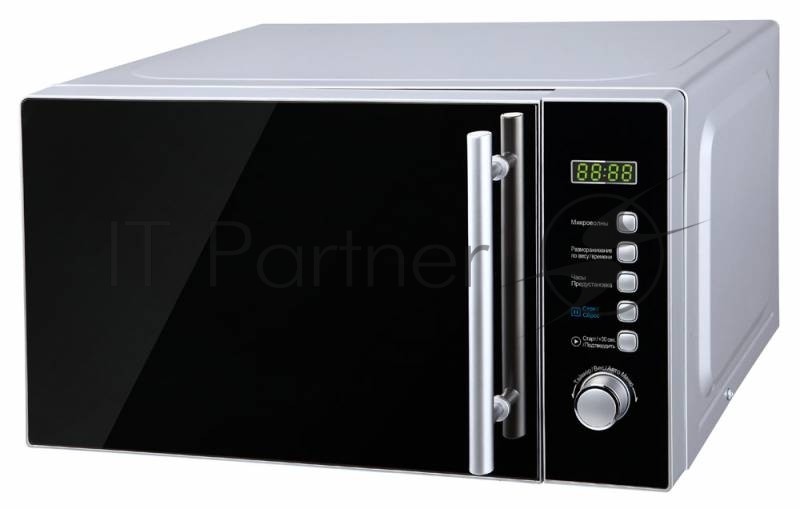 Микроволновая печь Midea AM820CMF зеркальный/серебристый, 20 л, 800 Вт, переключатели - кнопки, тактовый поворотный механизм