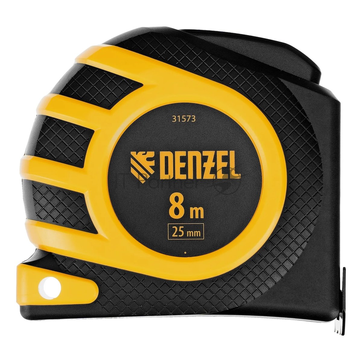 Рулетка Denzel 8м x 25 мм, магнит, двухсторонний зацеп, нейлон, двуст. шкала, автоматич. 31573