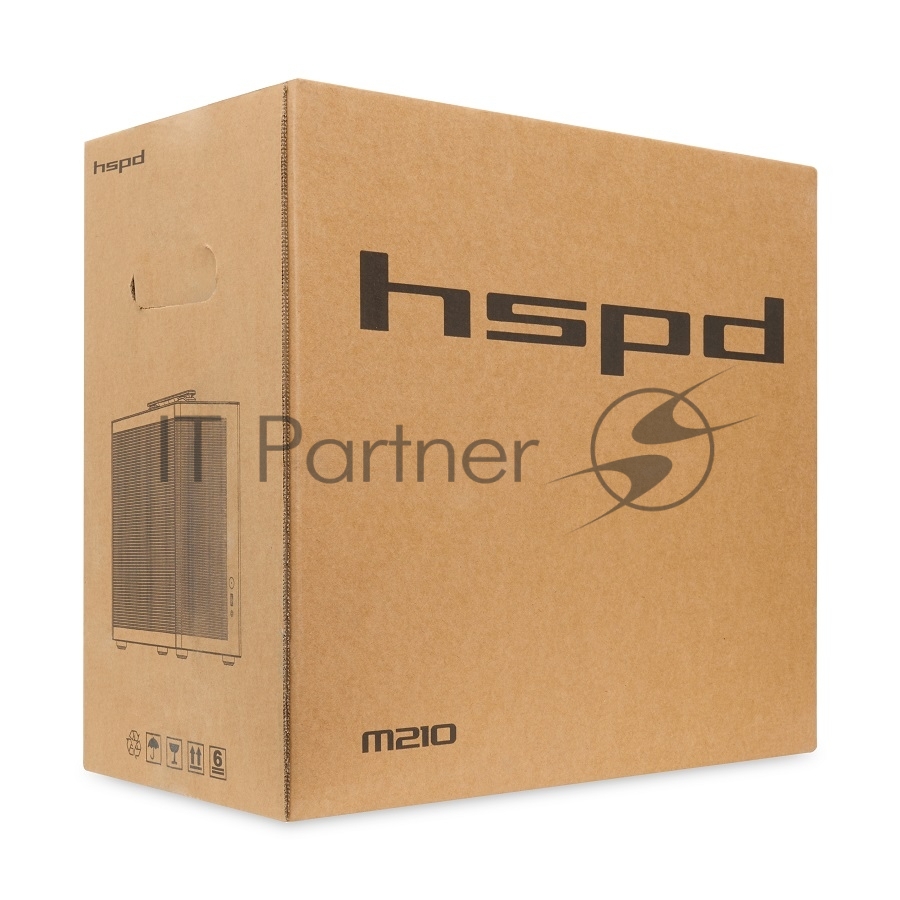 Компьютерный корпус без блока питания HSPD M210, Mesh Mid Tower, черный, 0.7 SPCC, 1x90мм mATX, mITX 140/280/150мм 1x2.5", 1x3.5", 4xPCI 1xUSB-A 3.0 302x168x350мм