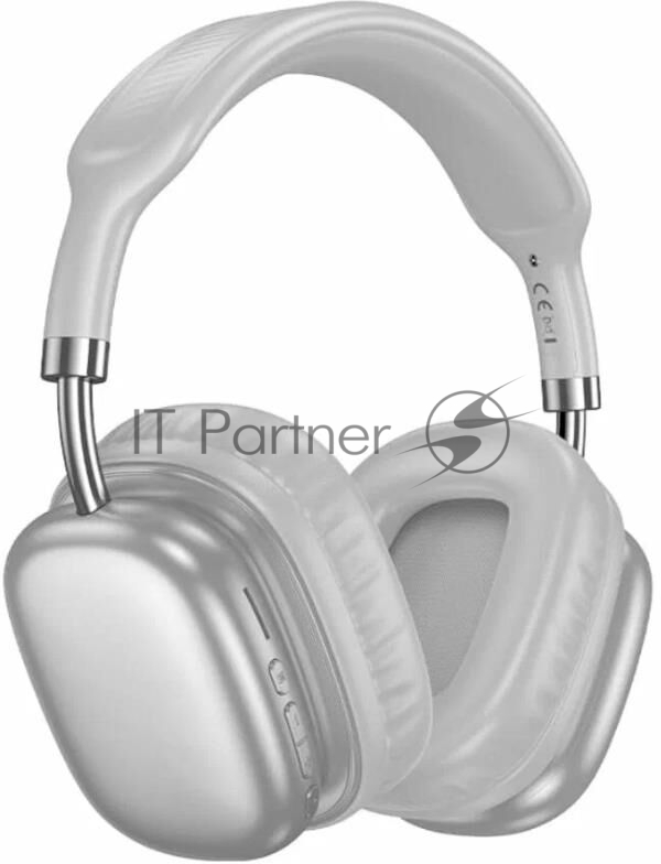 Беспроводные/проводные наушники Hoco W52 серебристый, накладные, Bluetooth + проводной, складная конструкция, до 12 ч.