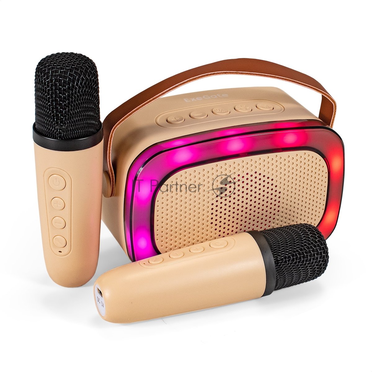 Exegate EX294943RUS Караоке-система Bro 330 (8Вт, 80-15000Гц, Bluetooth, Li-Ion, 1200mAh, с поддержкой USB и TF/microSD карт, 3,5mm audio