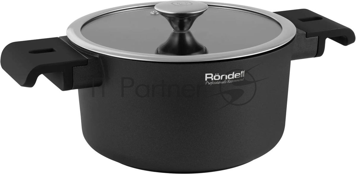 Кастрюля Rondell Modern RDA-1726, 2.6л, 20см, с крышкой, черный