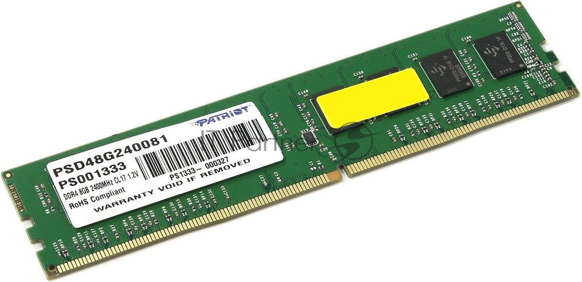 Оперативная память Patriot Signature, DDR4, 8GB (1x8 GB), 2400 MHz, CL17, DIMM