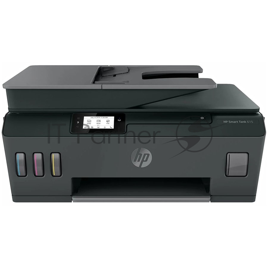 МФУ струйное HP Smart Tank 615 AiO (Y0F71A), A4, цветной, печ. до 22 стр/мин. (ч/б) до 16 стр/мин. (цвет), скан. до 5 стр/мин. (ч/б) 3 стр/мин. (цвет), 1200 x 1200 dpi (ч/б печать, скан.) 1200 x 4800 dpi (печать цвет), USB, Wi-Fi, BlueTooth, Air Print, Mopria