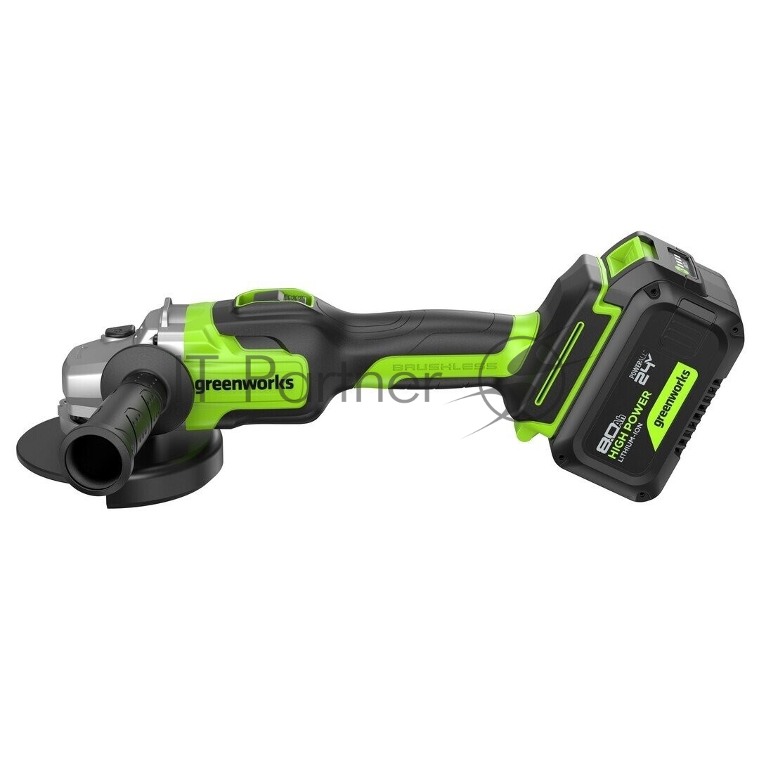 Углошлифовальная машина Greenworks GD24AG 758Вт 10500об/мин рез.шпин.:M14 d=125мм (3200207CUH)