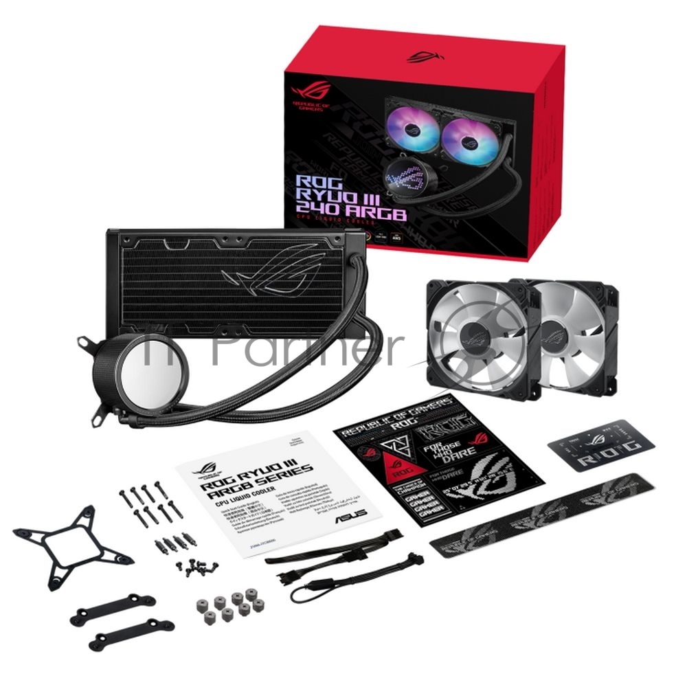 Жидкостная система охлаждения ASUS ROG RYUO III 240 ARGB черный, 120 мм, алюминий, 2200 об/мин, 36.45 дБ, 4 pin