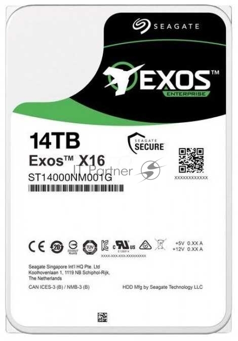Жесткий диск HDD Seagate Exos X16 14Tb 7200rpm SATA 256Mb 3.5"