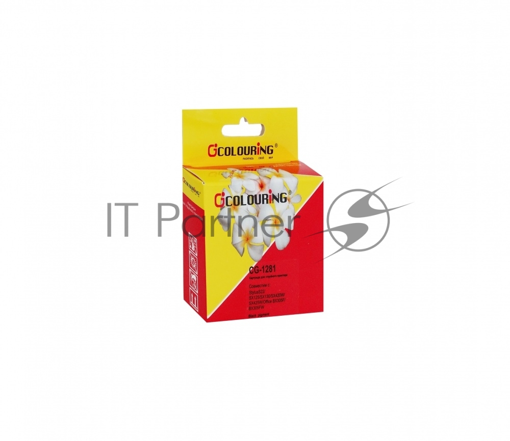 Картридж струйный Colouring CG-1281 Black пигмент для Epson S22/SX125/SX130/SX420W/SX425W/Office BX305F/BX305FW