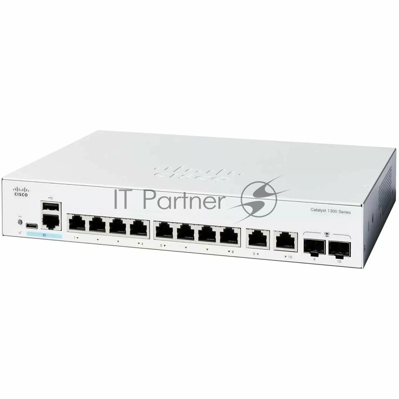 Коммутатор Cisco C1300-8T-E-2G, 8×1 Гбит/с + 2×1 Гбит/с Combo (RJ45/SFP), управляемый