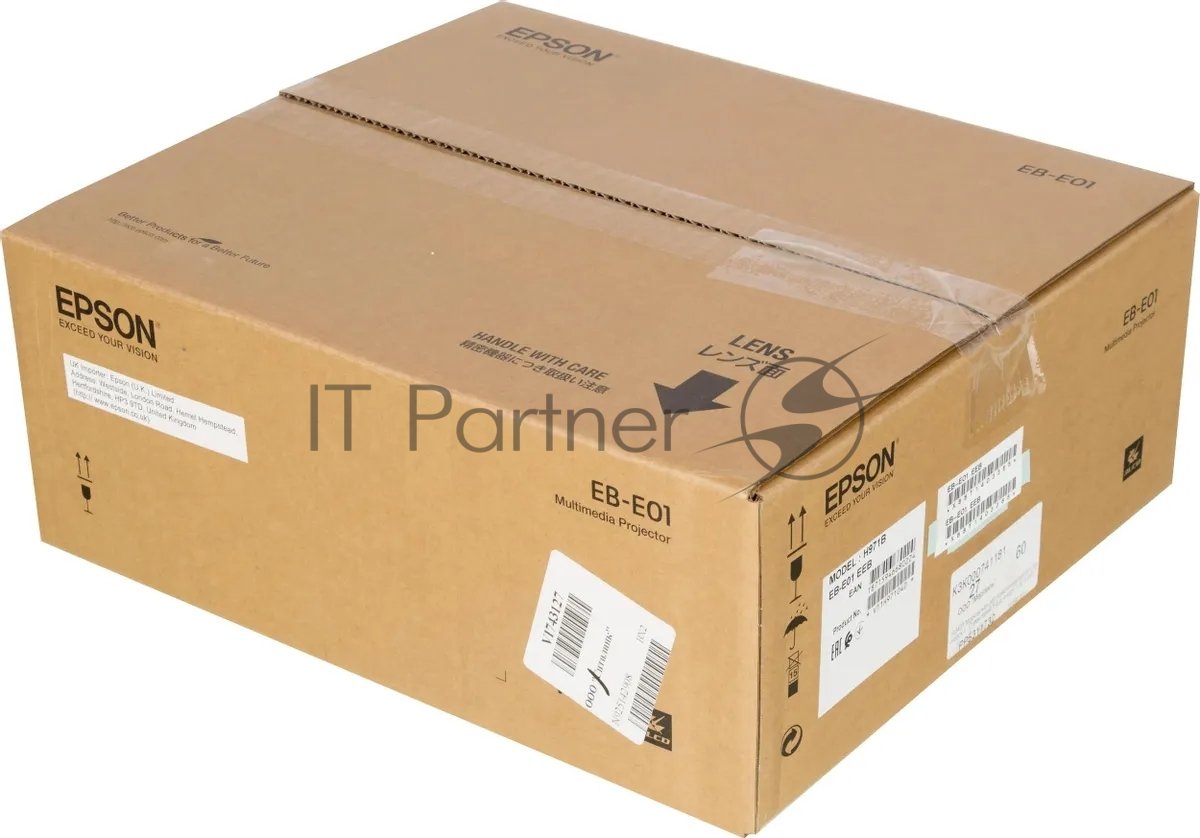 Проектор Epson EB-E01 белый (LCD, 1024 x768, 3300Lm, 15000:1, 2.4 kg) (V11H971040)