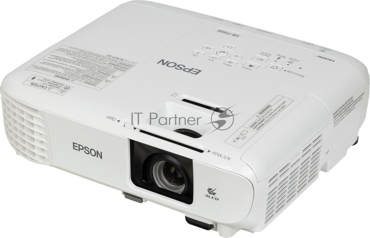 Проектор Epson EB-FH06 белый (LCD, 1920×1080, 3500Lm, 16000:1, 2.7 kg) (V11H974040)