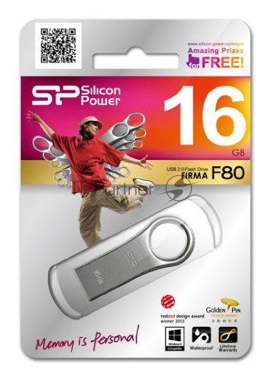 Флешка USB R/W Silicon Power R/W 16Gb Firma F80 SP016GbUF2F80V1S USB 2.0 серебристый