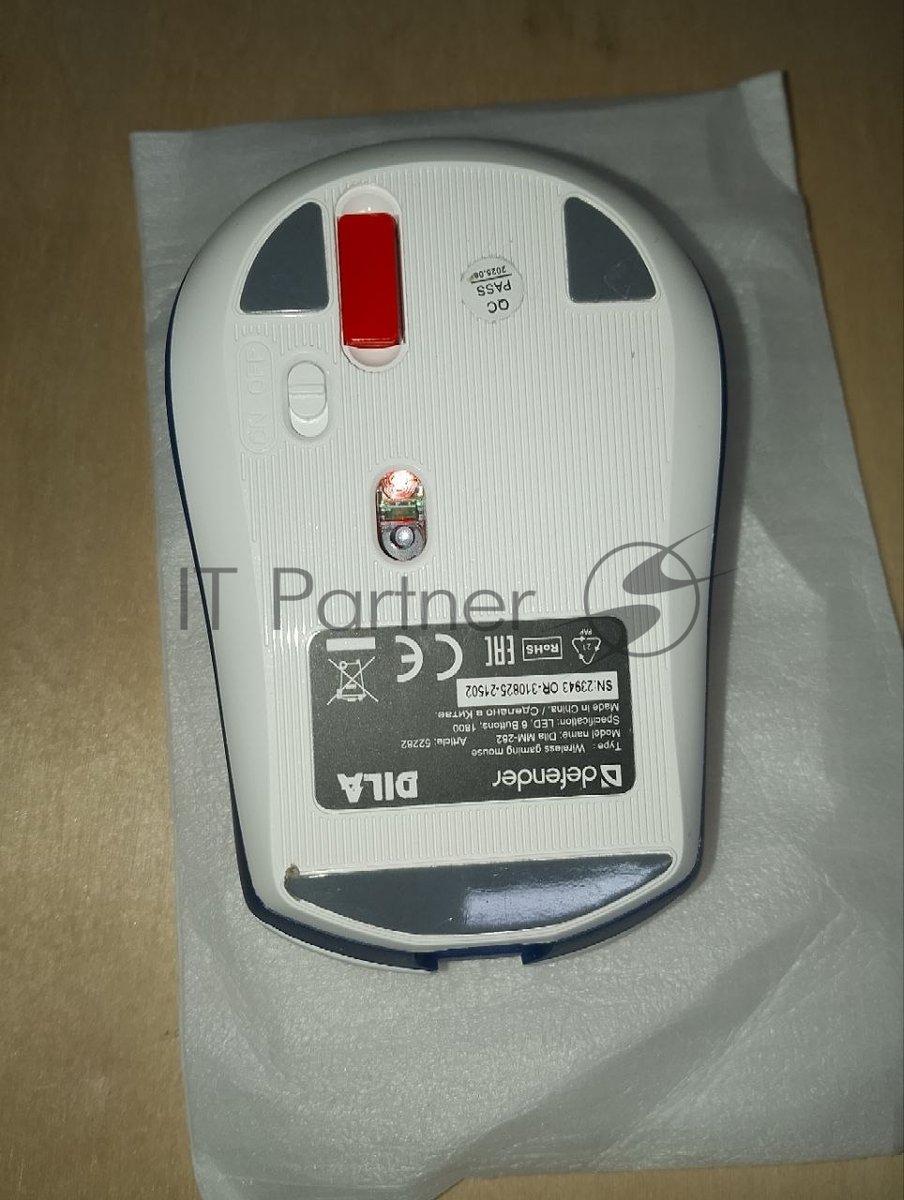 (Поврежденный товар) Мышь беспроводная DEFENDER Dila MM-282 синий/белый (USB, 1800dpi, 6but) (52282_(Поврежденный товар) 001828)