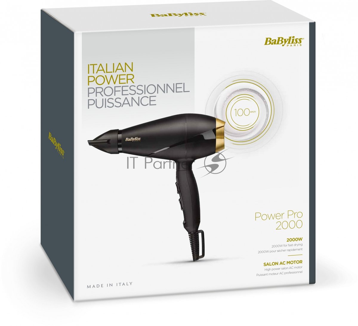 Фен BaByliss Power Pro 2000 6704E черный, 2000 Вт, ионизация