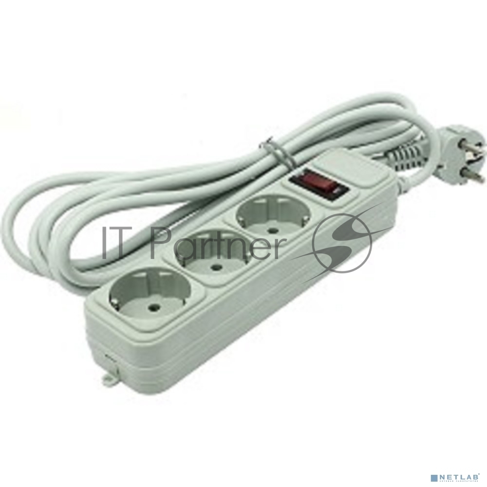 Exegate EX221180RUS Сетевой фильтр Exegate SP-3-3G (3 розетки, 3м, евровилка, серый)