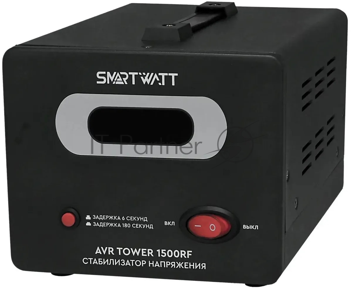 Напольный стабилизатор напряжения SMARTWATT AVR TOWER 1500RF (140W - 260W, 1500VA, 1.5 кВт, 50-60 Гц, розеток - 2, LED-д