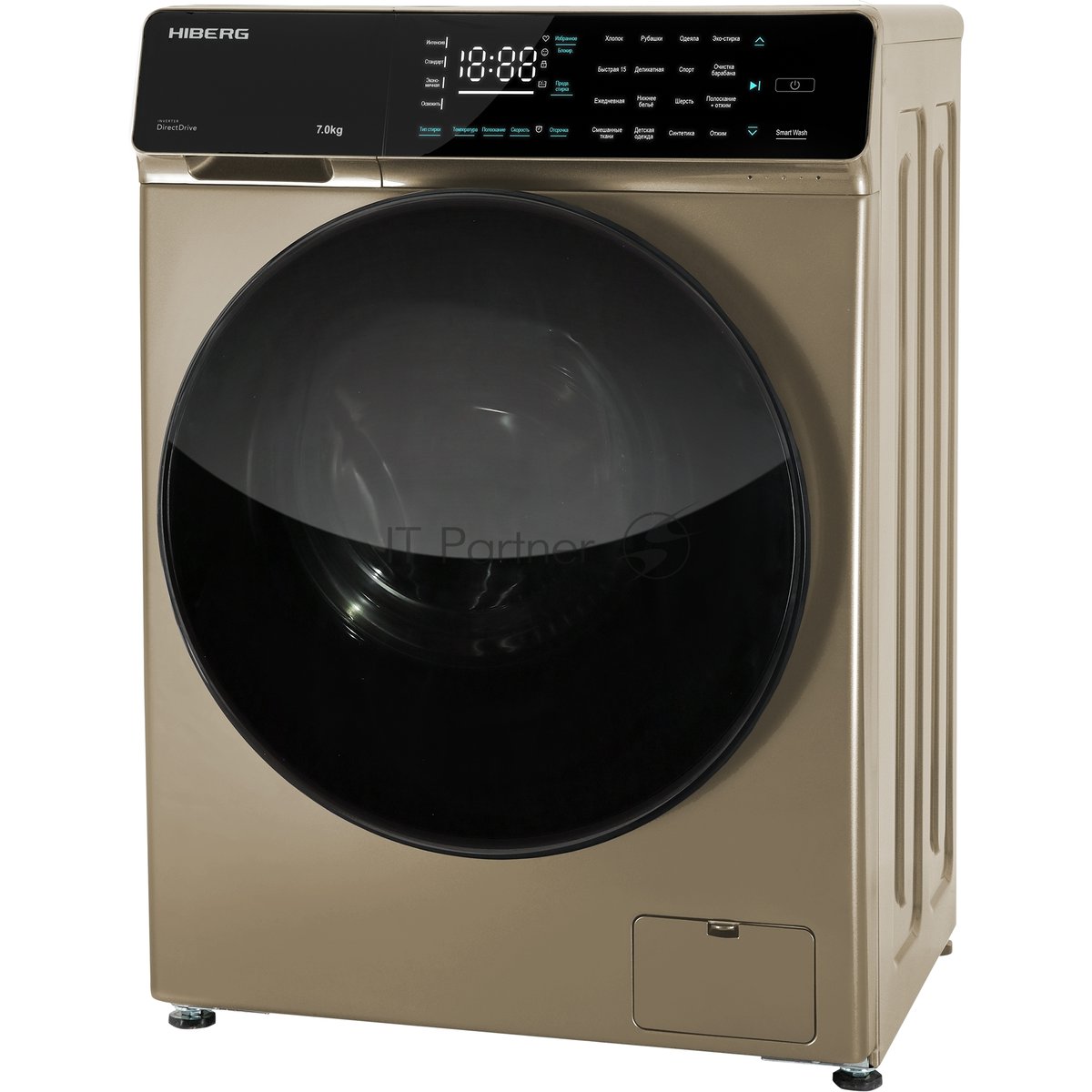 Стиральная машина HIBERG i-DDQ9 - 712 G золотистый, загр. фронтальная макс.: 7 кг 1200 об/мин класс: А+++