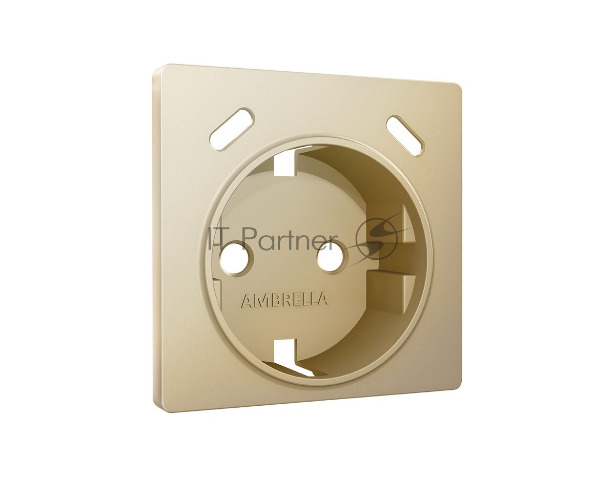 Ambrella AP6105 Лицевая панель ALFA (Шампань) для электрической розетки с/з со шторками 2USB  C+C QUANT AP6105