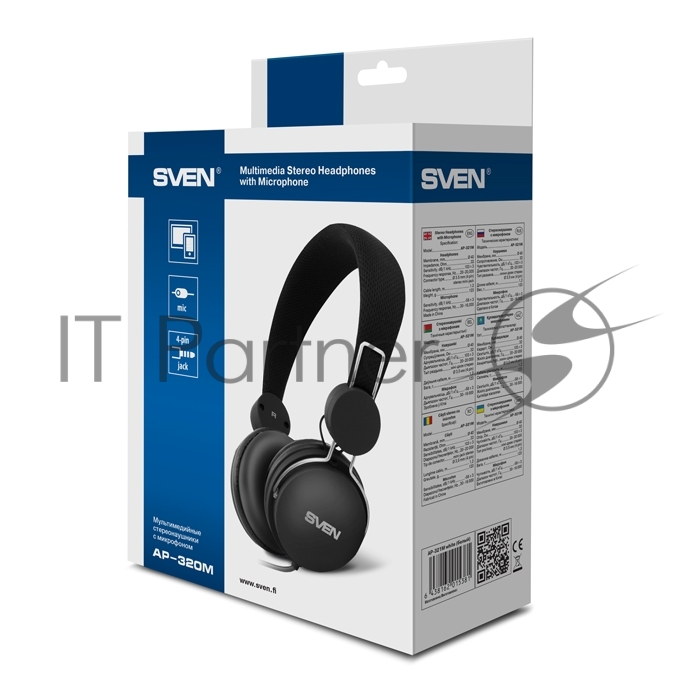 Наушники SVEN AP-320M черный микрофон