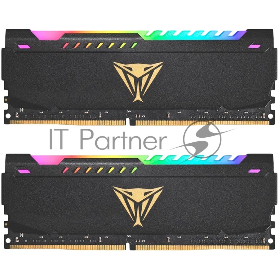 Оперативная память Patriot Viper Steel, DDR4, 32GB (2x16GB), 3600MHz, CL20, DIMM, с радиатором, RGB, черный