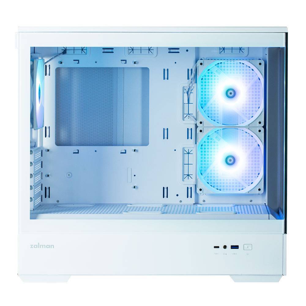 Корпус Zalman P30 WHITE Micro-ATX Mini-Tower (mATX/Mini-ITX, без БП, Steel, Plastic, Tempered Glass, 3x120mm (ARGB Fan)