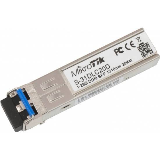 Трансивер Mikrotik - S-31D, SFP, Duplex LC, Одномодовый, wavelength TX-1310 нм / RX-1310 нм, до 20Км, full-duplex, S-31DLC20D